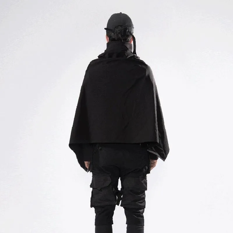 Techwear Poncho Cape Coat - Tactical Cyber Cloak Apparel
