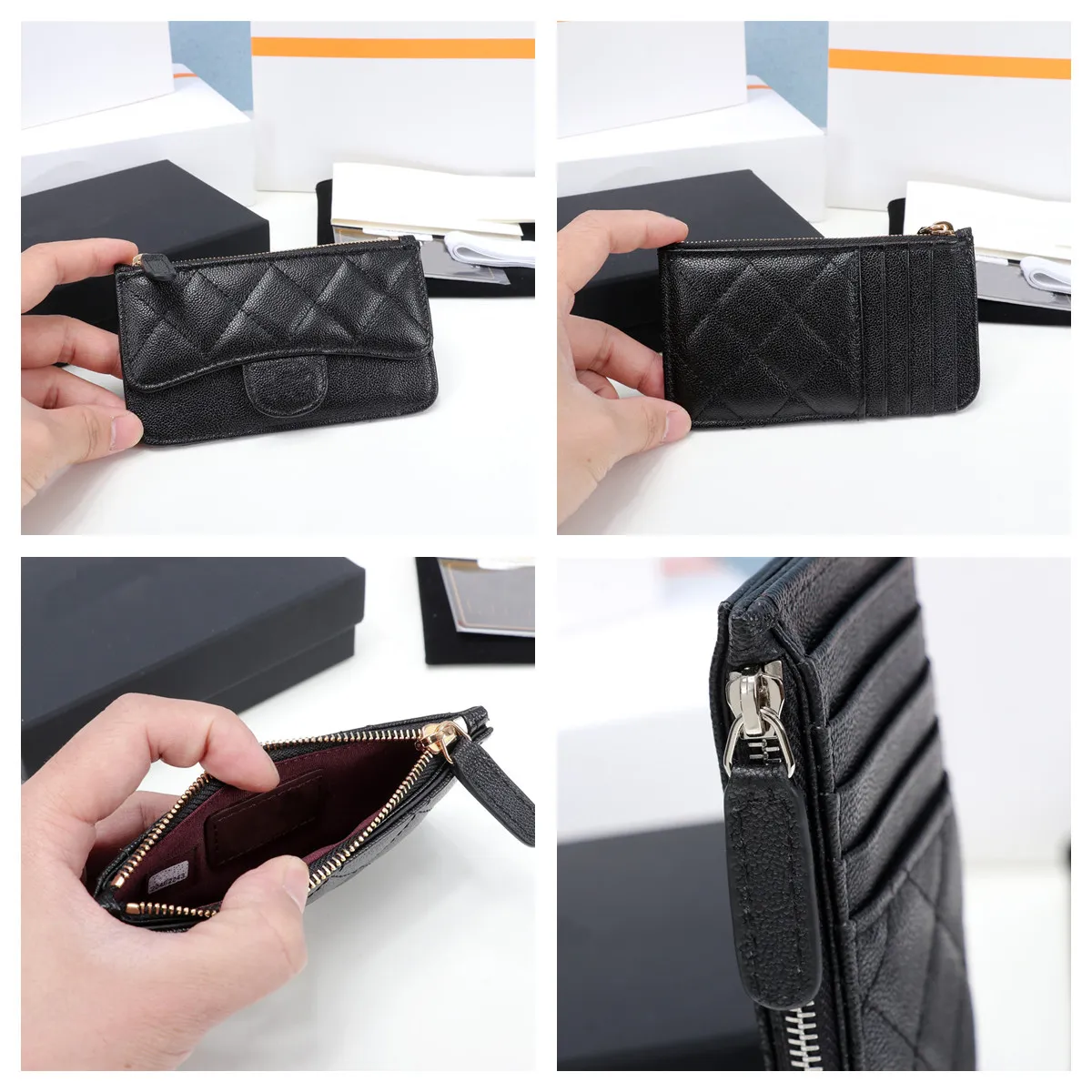 Fashion Selling Classic mini size womens chain wallets Top Quality Sheepskin Luxurys Designer bag Gold and Silver Buckle Magnetic version Coin Purse Card Holder 012