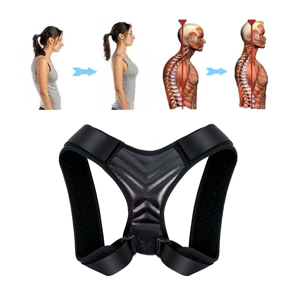 Justerbar Back Support Shoulder Corrector Belt Clavicle Spine Stödjer omformad Body Hem Office Humpbacked Band Straightener Health Care