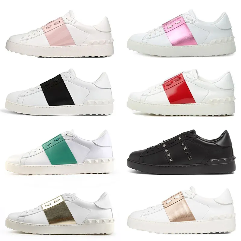 fashion mens women dress shoes spikes white black red new arrival 2021 leather shoes open low sports sneakers size 3546