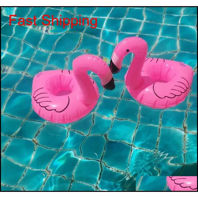 inflatable toy drinks cup holder watermelon flamingo pool floats coasters flotation devices for kids pool beach party bath toy