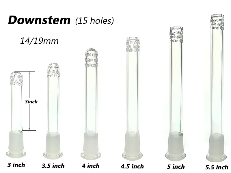 Glass Hookah parts and Accessories Downstem 14/19mm diffuser with 15 holes 3inch-5.5inch DS003(LK)