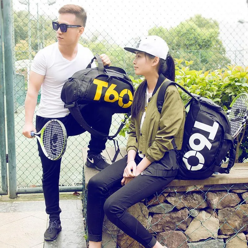 T60 New Men Sport Gym Bag Women Fitness Waterproof Outdoor Separate Space For Shoes pouch rucksack Hide Backpack1