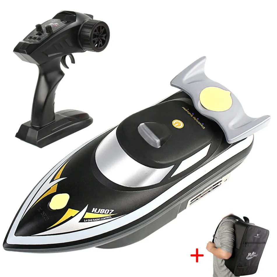 HJ807 RC bateau de pêche 2.4G appât RC bateau décodage chalutier refroidissement par Air étanche ne chavire jamais 2 en 1 bateau RC intelligent avec sac à dos