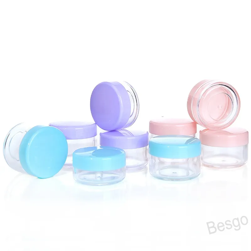 10/15 / 20g Scatola cosmetica in plastica Confezione di prova Vaso cosmetico Imballaggio Bottiglia sottoscatola Contenitore rotondo Base Crema Scatole campione BH4258 TYJ