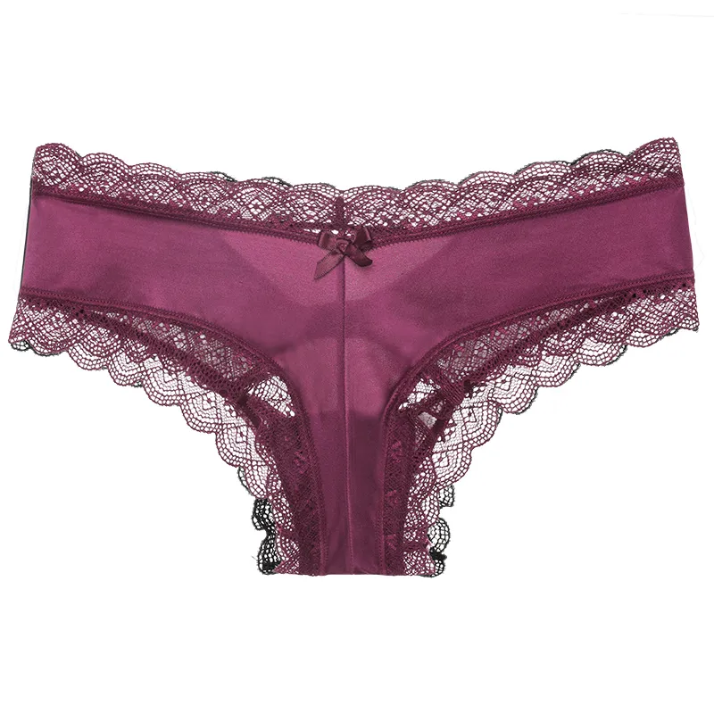 Lolmot Women Sexy Solid Lace Underwear Hollow Out Lingerie Panties Ladies  Underwear Underpants T-String