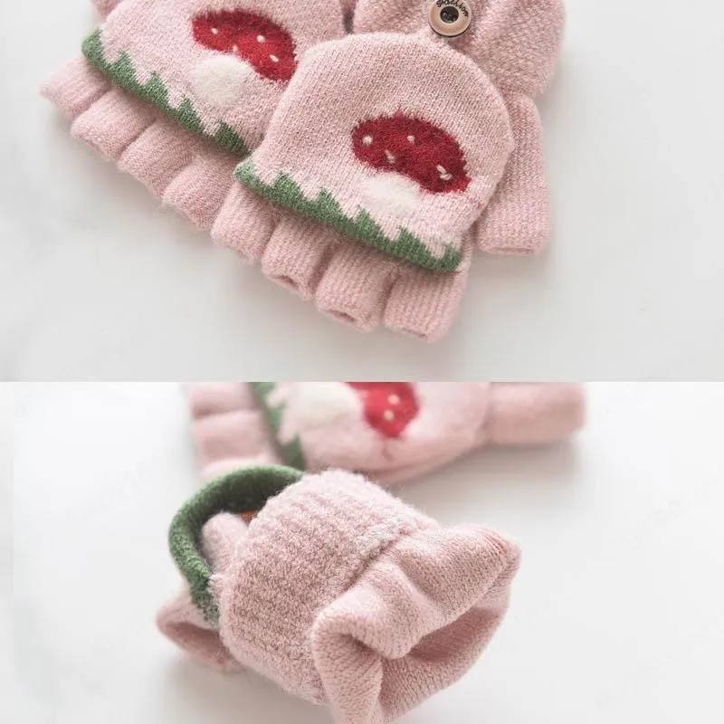 Cartoon 1-3Y baby gloves cute infant gloves Winter knitting wool toddler gloves baby mittens girls mittens boys mittens