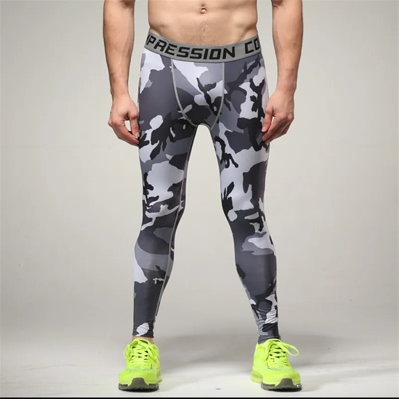 HELT-MENS Gym Camouflage Pants Sports Tights Pro Elastic Basketball Long Leggings Compression for Men Size S-XL275F