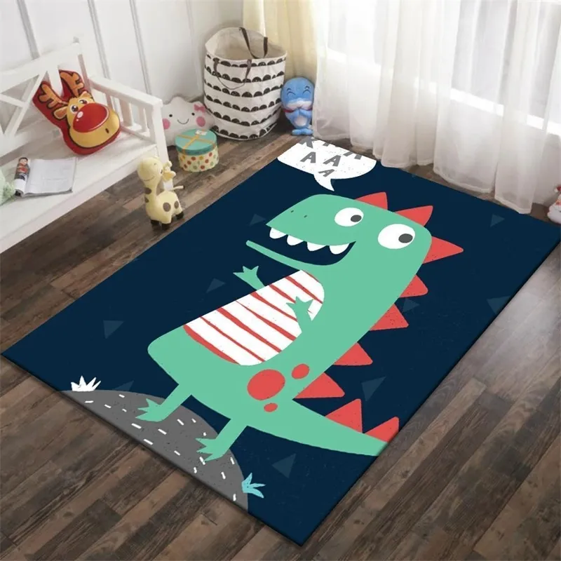 Cristal Veludo Infantil Bebê Play Mat Dinossauro Crianças Crianças Tapete Dos Desenhos Animados Desenhos Animados Não-deslizamento Tapete Sala de Esteira Bebê Jogo de Escalada Y200527