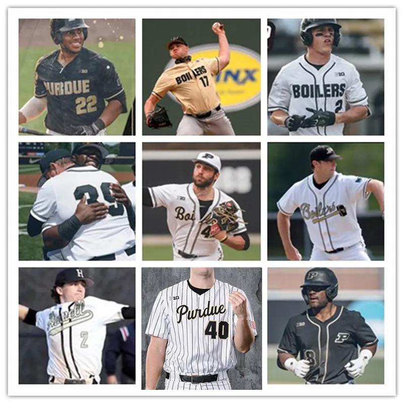 Custom Purdue Boilermakers Stitched Baseball Jersey 13 Mason Gavre 44 Jake Parr 9 Ryan Howe 10 Justin Walker 1 Mike Bolton 29 Cam Thompson Kyle Laplante Steve Ramirez