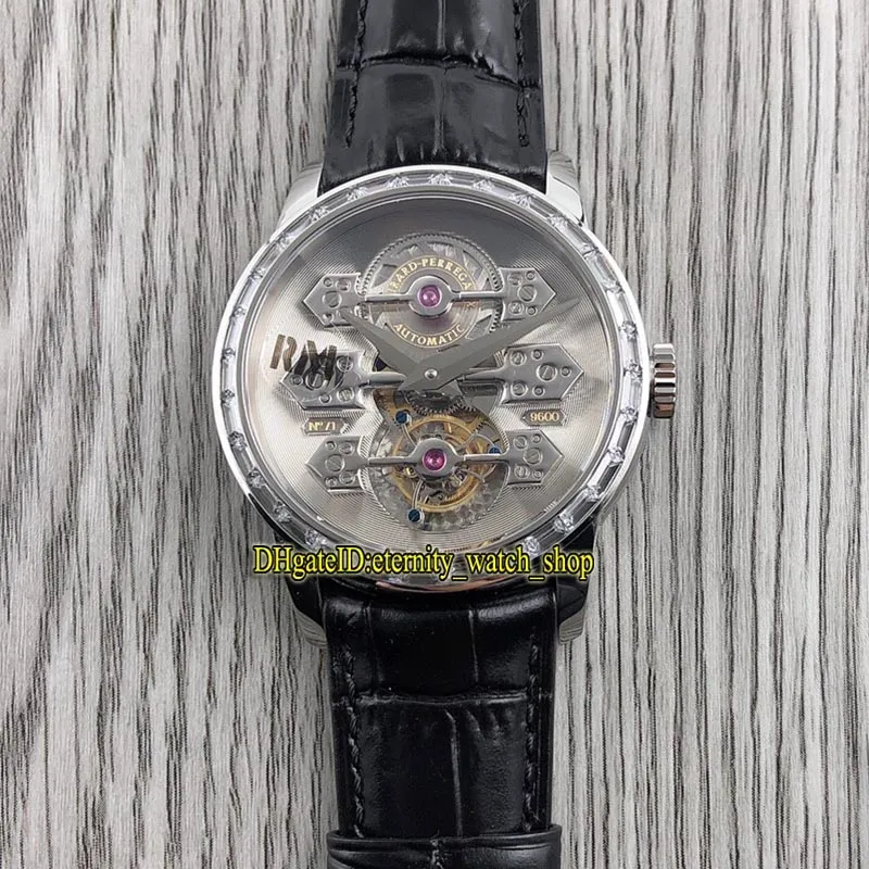 2022 RMF 99193B53A000-BA6A Real Tourbillon Automatic Mens Watch Skeleton Dial Roestvrijstalen Case Diamanten Bezel Sapphire Leather Super Edition Eternity Horloges