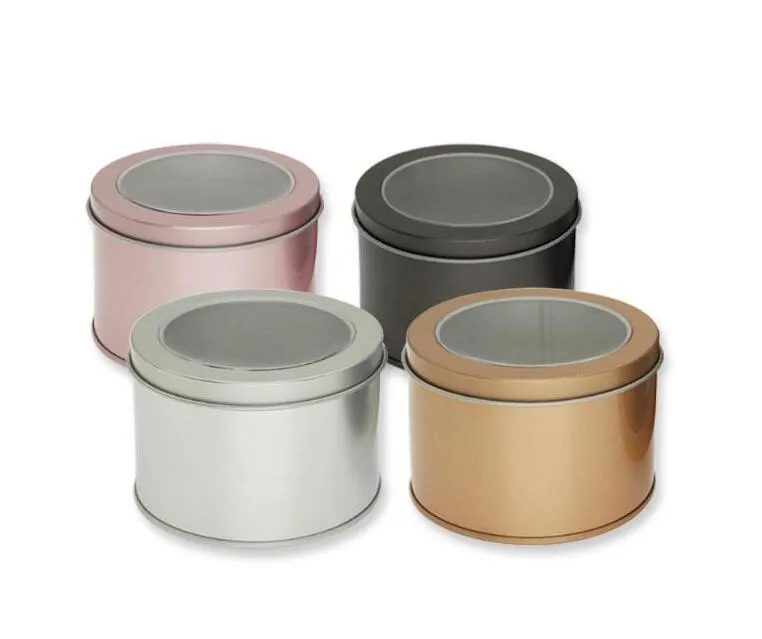 Wholesale Wholesale Round Tin Dessert Box With Clear Window Metal
