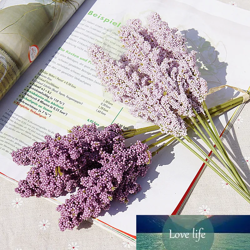 6 pieces /bundle PE lavender cheap Artificial flower wholesale plant wall decoration bouquet material manual diy vases for home