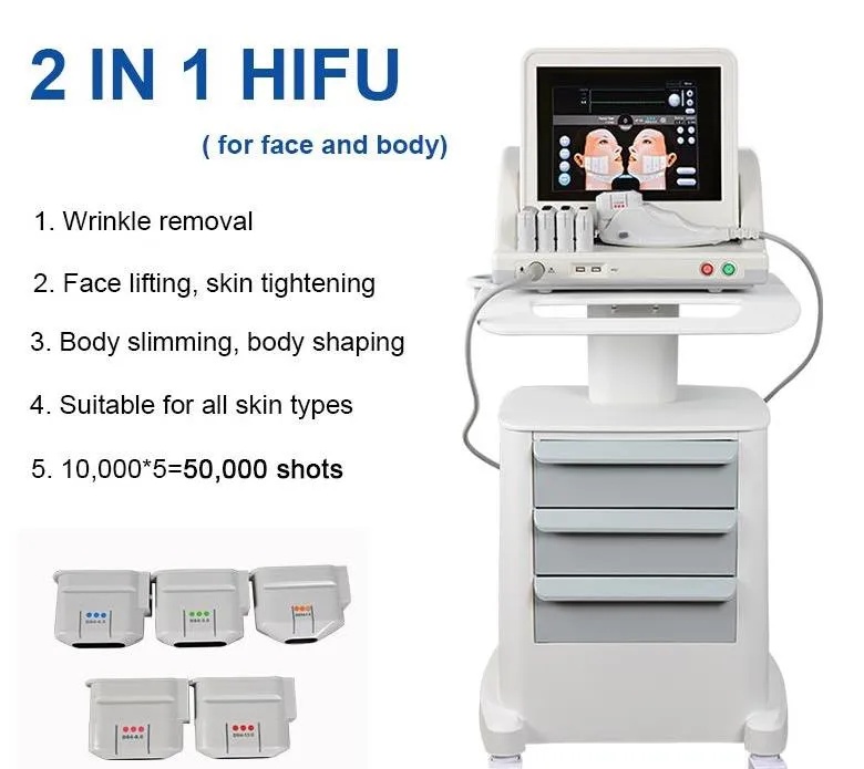 携帯用HIFU機械超音波フェイスとボディビューティーハイフスキンケアHIFUスキンリフトボディスリム非侵襲的アンチエイジング装置