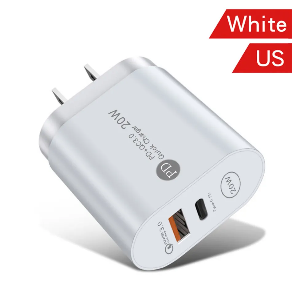 Original OEM 20W PD Laddare Snabb Snabb Laddning USB-typ C USB-C Plugg US EU-väggadapter för mobiltelefon