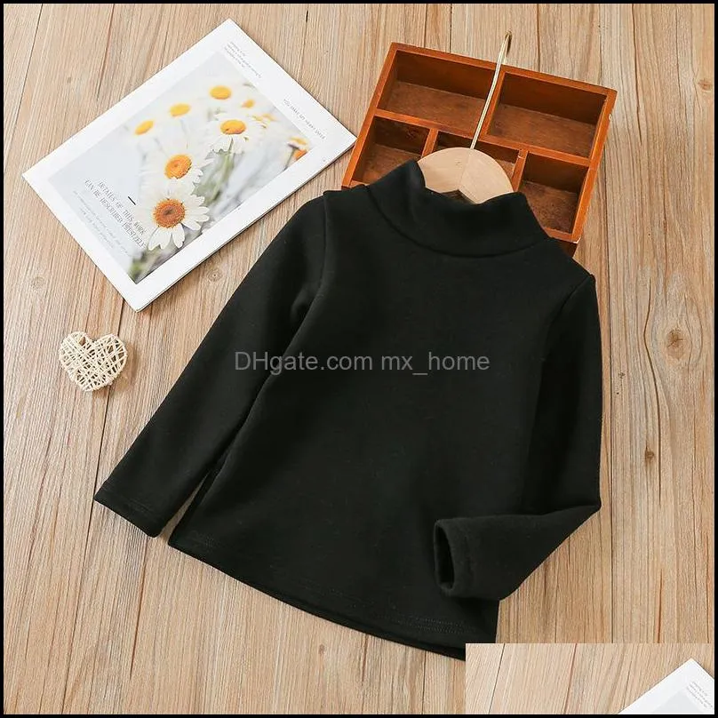 kids Clothing Girls Solid color Pullover Children Turtleneck Base shirt Tops Spring Autumn Winter Sweaters fashion Boutique baby clothes