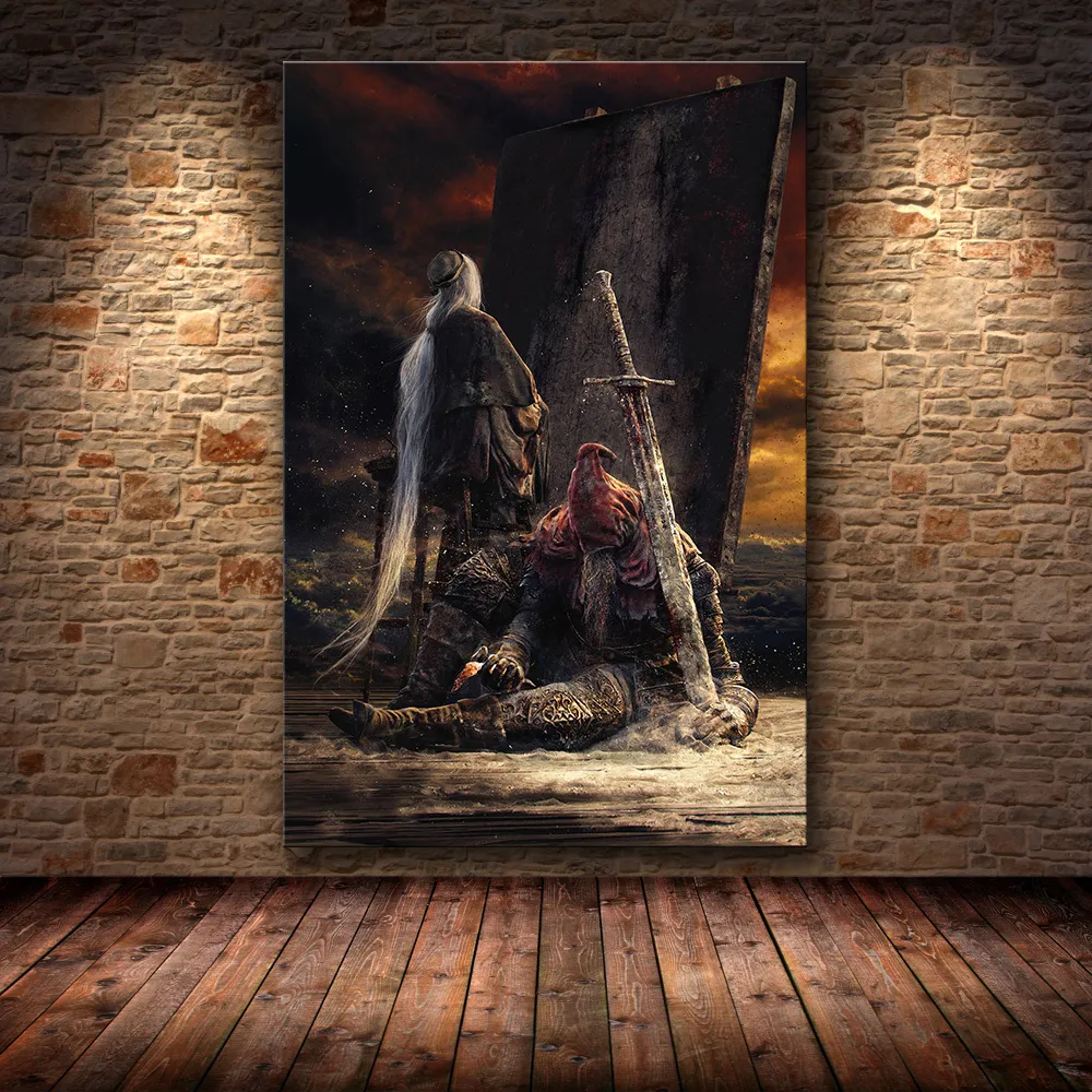 Unframed The Game Plakat Decoration Malowanie Dark Souls 3 na płótnie HD Płótno Malarstwo Plakaty i wydruki Y200102