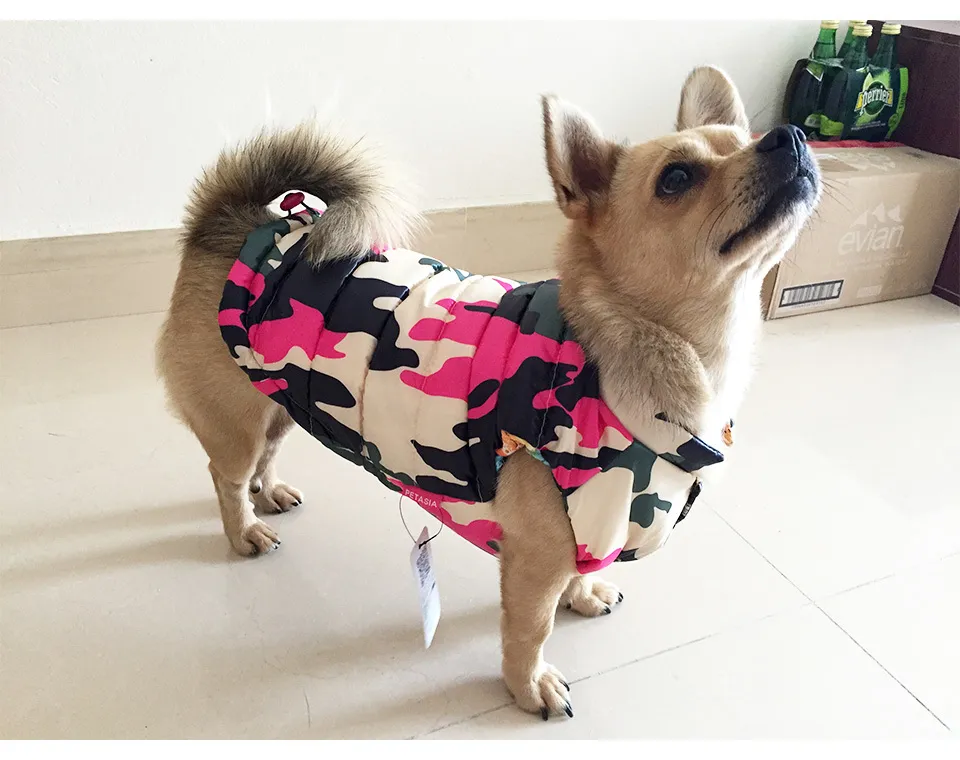  New Double-sided Wear Dog Winter Clothes Warm Vest Camouflage Letter Pet Clothing Coat For Puppy Small Medium Large Dog XXL 331