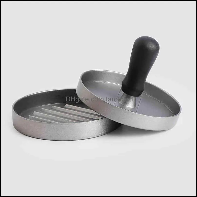 Round Shape Non-stick Poultry Tools ToolsCoating Hamburger Press Aluminum Alloy Hamburgers Meat Beef Grill Burger Kitchen Food Mold