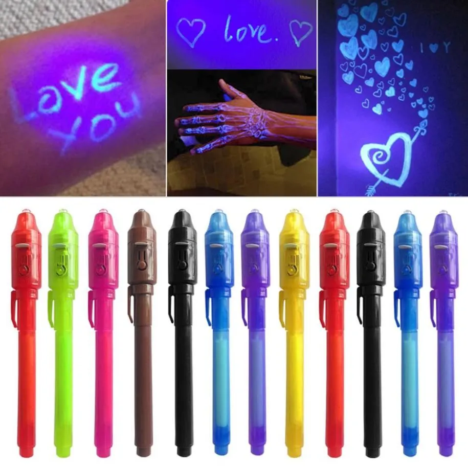 BLACKLIGHT GLOW Permanent INVISIBLE INK UV Black Light SECURITY MARKER Spy  Pen