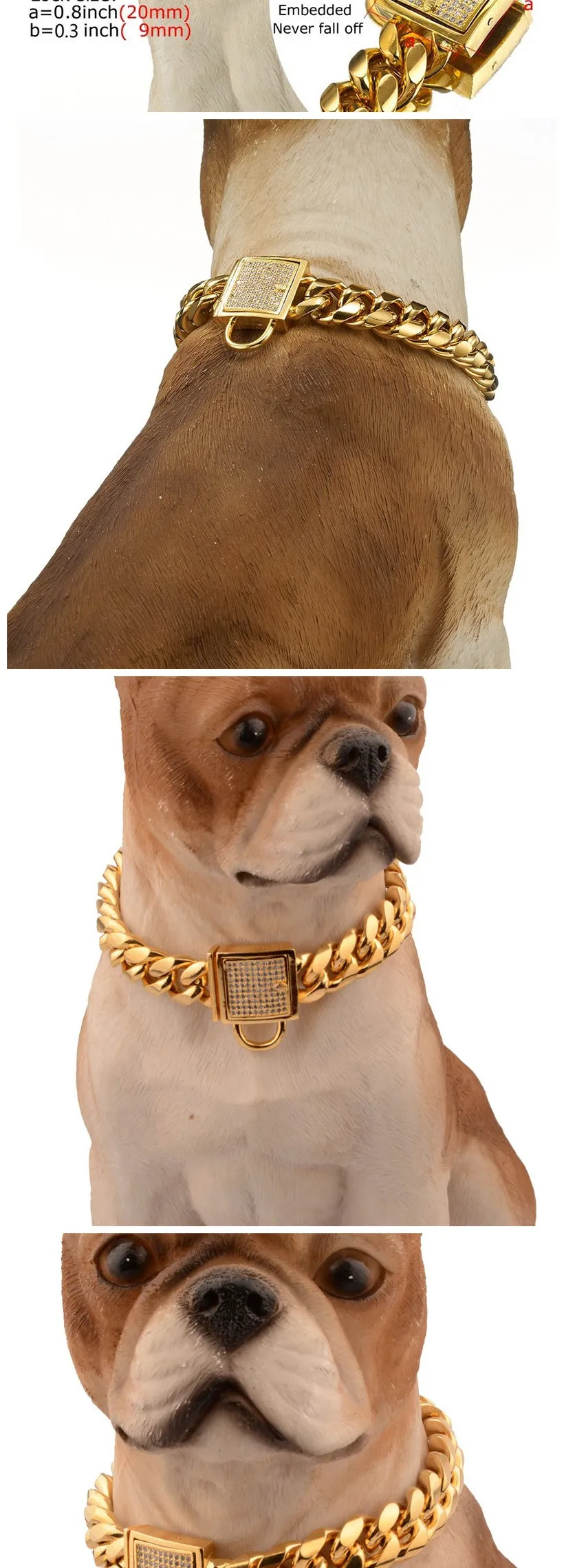 Heavy Black Dog Chain Collar Stainless Steel Cuban Link Dog Chain Heavy Black Dog Chain Collar Stainless Steel Cuban Link Dog Chain