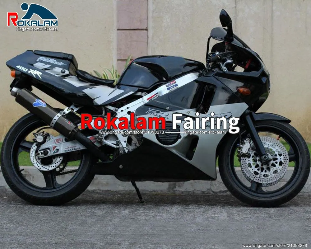 Custom Fairing Kit för Honda CBR400RR NC23 1987-1989 CBR 400RR CBR 400 RR 1987 1988 1989 Svarta Fairings