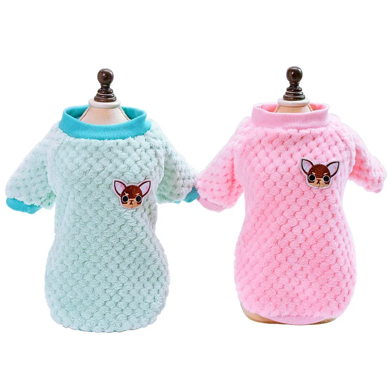 Vestiti caldi del cane di inverno Vestiti svegli dell'animale domestico per i cuccioli Cani Chihuahua Bulldog francese Morbido pile Cani Cappotto Giacca Animali Gatti Abbigliamento Y200922