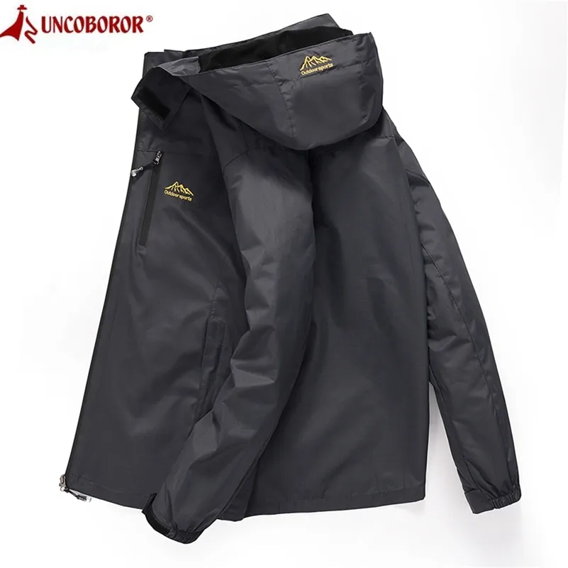 Casual casual casaco à prova d'água primavera outono turismo windbreaker jaqueta masculina casaco de capa de chuva macaco 5xl 201114