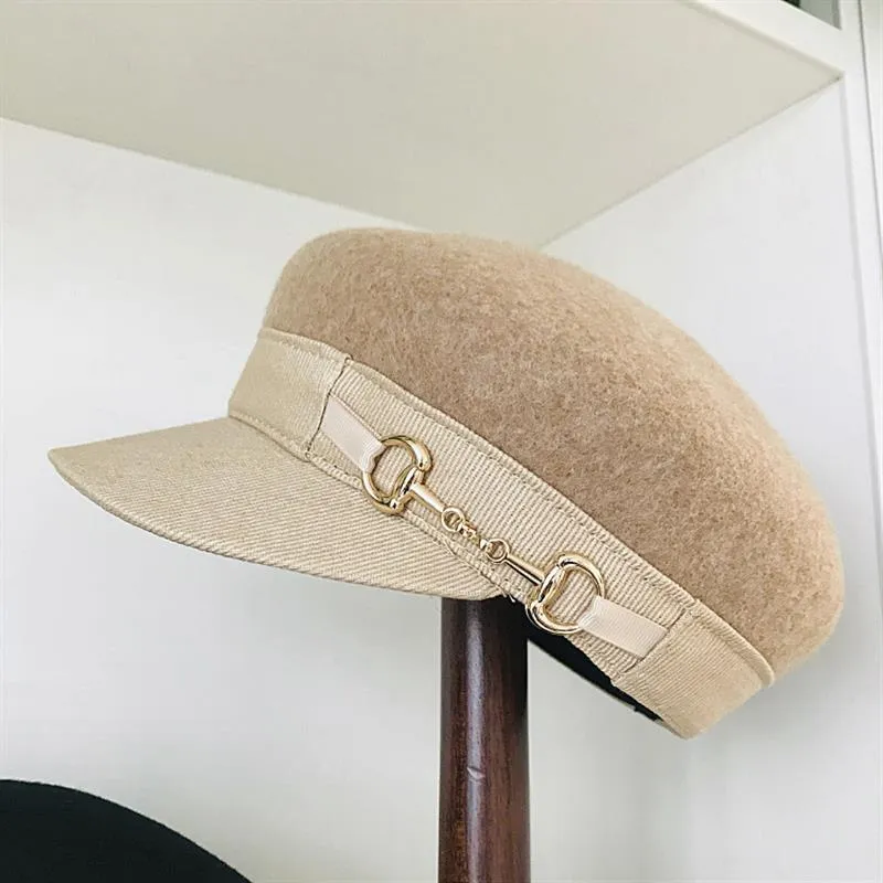 2020 Femme d'hiver Beret en cuir français Hat octogonal femmes britanniques Gavroche Noir Beret Newsboy Cap