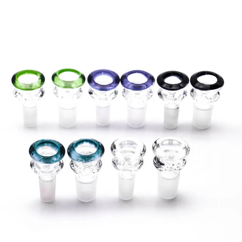 Accessori per fumatori 14mm 18mm Ciotola in vetro Color Mix Bong Bowl Pezzo maschio per pipa ad acqua Dab Rig