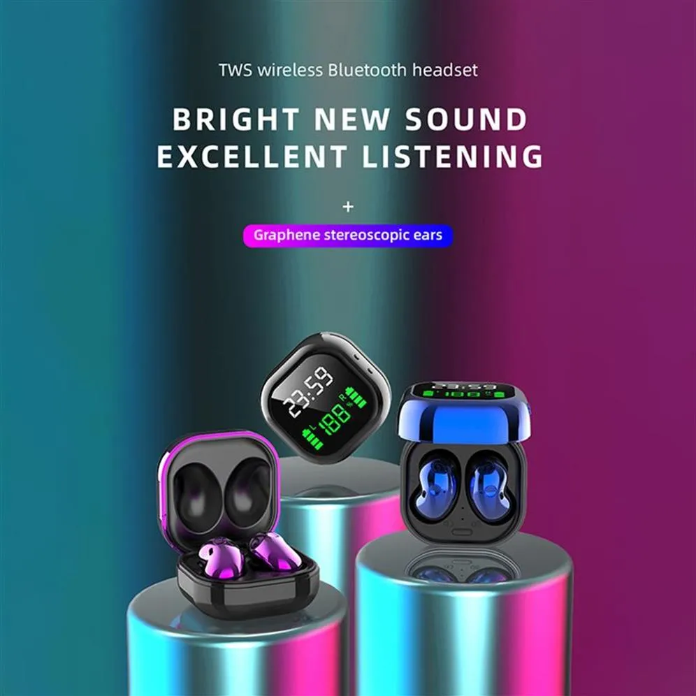 S6plus Tws Wireless Kopfhörer Kopfhörer Bluetooth V5.1 HIFI Stereo-Ohrhörer LED-Anzeige Touch-Kontroll-Headset mit Mica56A26