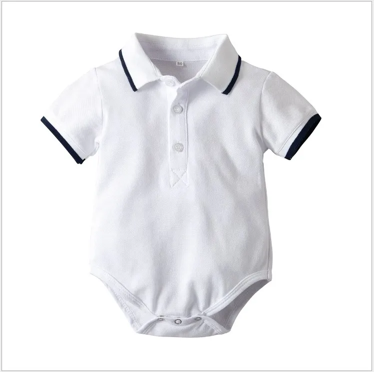 2021 Nuovi ragazzi Summer Rompers Infant Short ShortSuits Suituesuits Collar Down Down Down Down Crotta