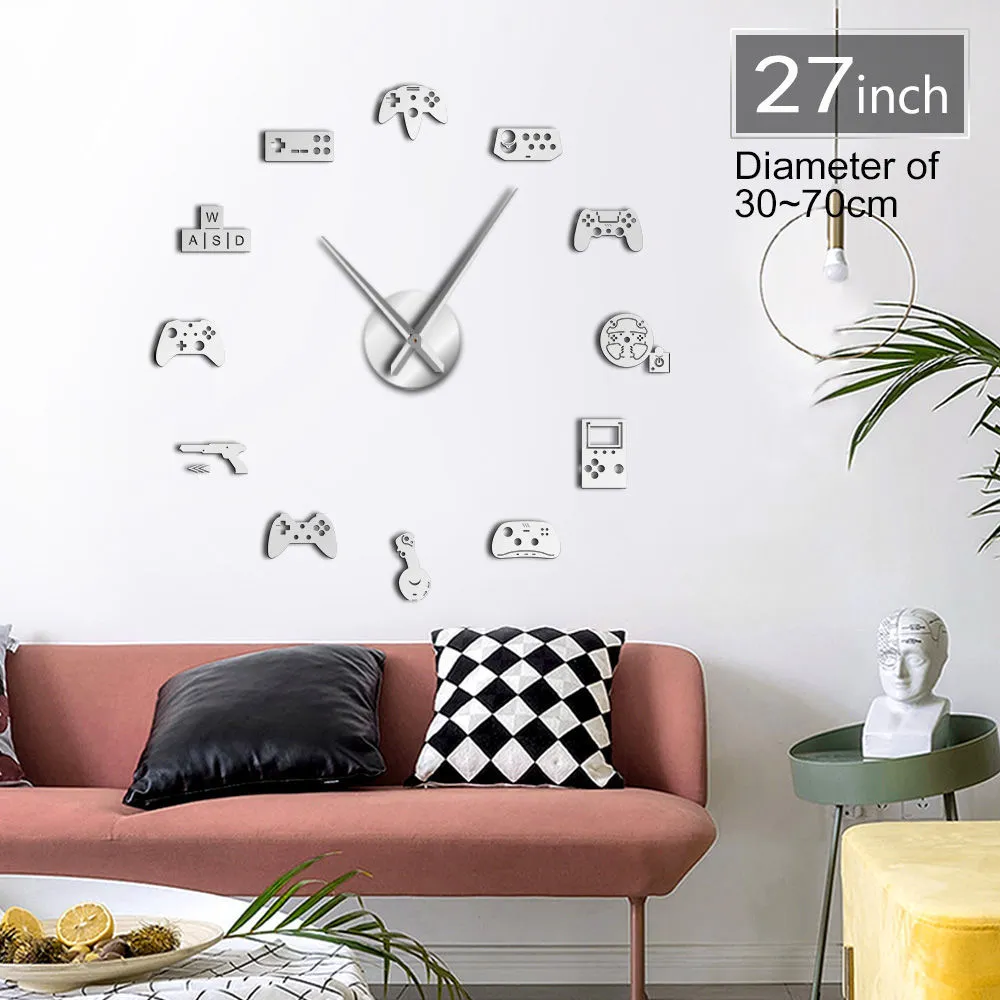 Kaufe 3D Leuchtende Wanduhr Rahmenlose Acryl DIY Uhr Wand Aufkleber Stille  Uhr Für Wohnzimmer Schlafzimmer Büro Wand Dekor