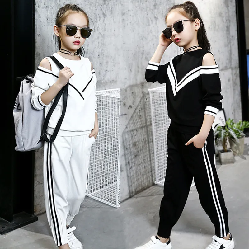 Sport Suits Girl LOGO DEDOS KID TRACKSUIT BLACK - PINK FANDANGO - WHITE