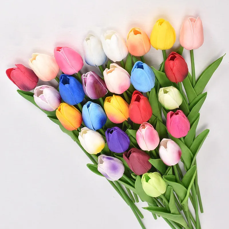 Multicolor Tulips Artificial Flowers Arrangement Tulip Wedding Flowers Real  Feel PU Tulips For Home Room Office Party Wedding Decoration From  Hc_network, $0.71