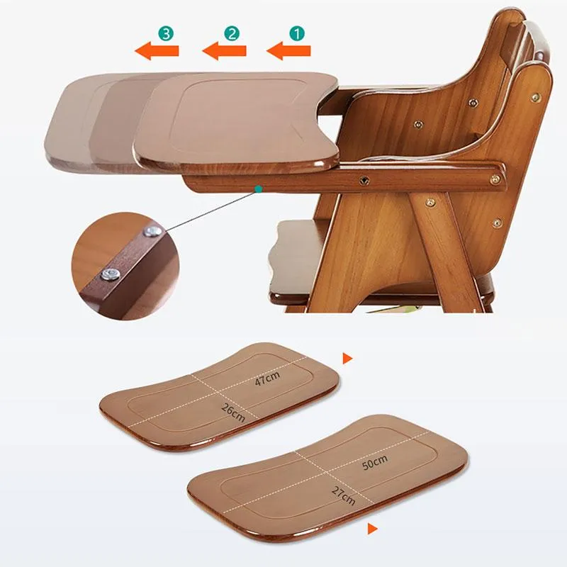 Ajustable de madera de pino bebé plegable silla alta para comer - China Silla  Para Bebes, Silla de madera
