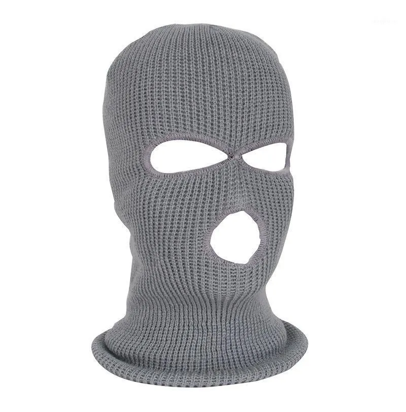 Ciclismo Caps Máscaras Inverno Balaclava 2 Buraco Facial Máscara Chapéu Completo De Tricô Motocicleta Escudo Ao Ar Livre Andar de esqui Alpinista Cabeça Cabeça