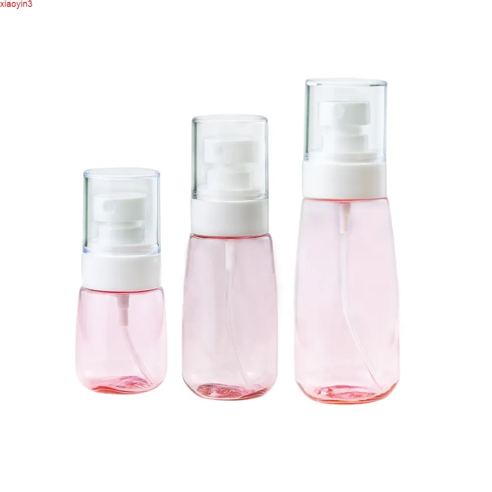 6PC 30ml 60ml 100ml Tragbare Rosa Spray Flasche Parfüm Flüssigkeit Nachfüllbare Kunststoff Reise Kosmetische Pumpe Flaschen hohe qualität