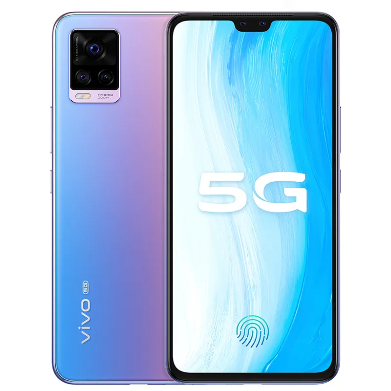 Original Vivo S7 5G mobiltelefon 8GB RAM 128GB 256GB ROM SNAPDRAGON 765G OCTA CORE 64MP Android 6.44 "Skärmfingeravtryck ID Face Cell Phone