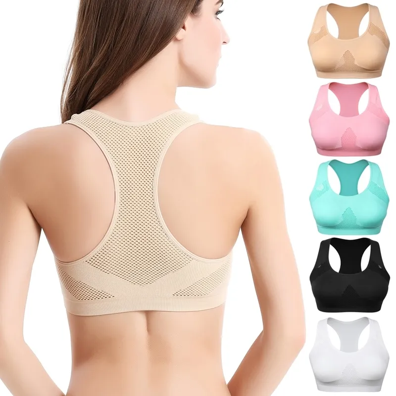 WANAYOU Womens Seamless Net Sports Bra With Absorbent Sweat And Wirefree  Padding For Yoga, Gym, Fitness, Running, And Athletic Vest T200601 From  Xue04, $7.94