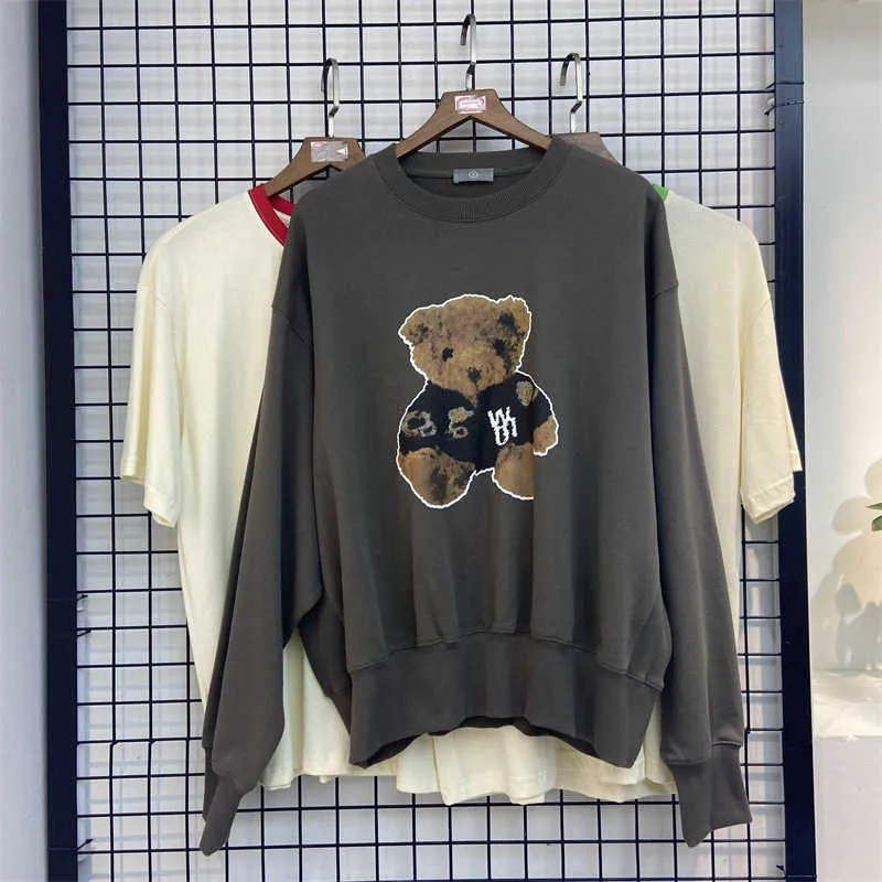 Men's Hoodies 2022 New Vintage Pullover Sweater bear print loose hip hop trendsetter coat