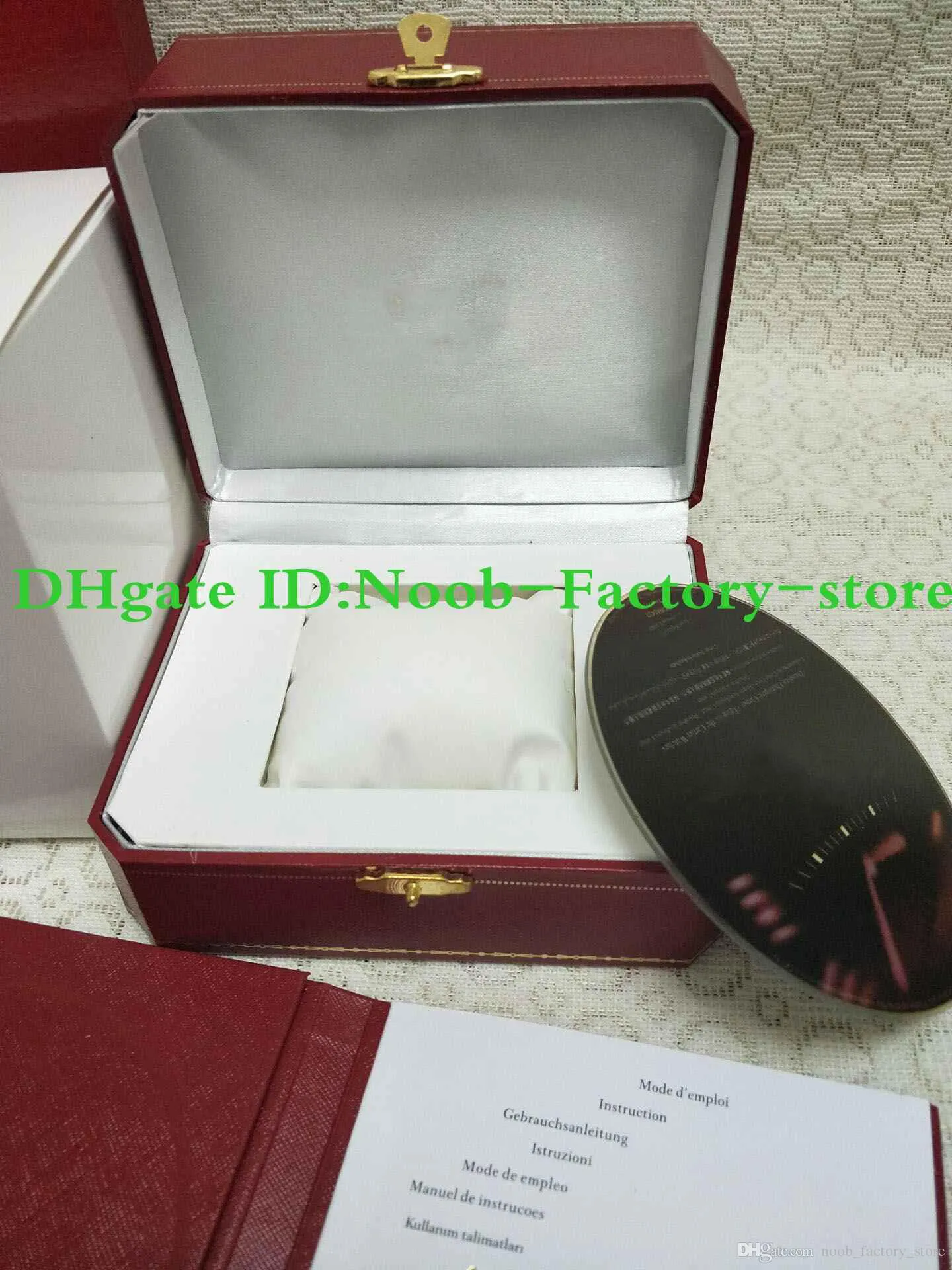 Red Watch Original Box Papers Card Purse Present Boxes Handbag Balloon Watch Använd Watch Boxes Bag Cases261H