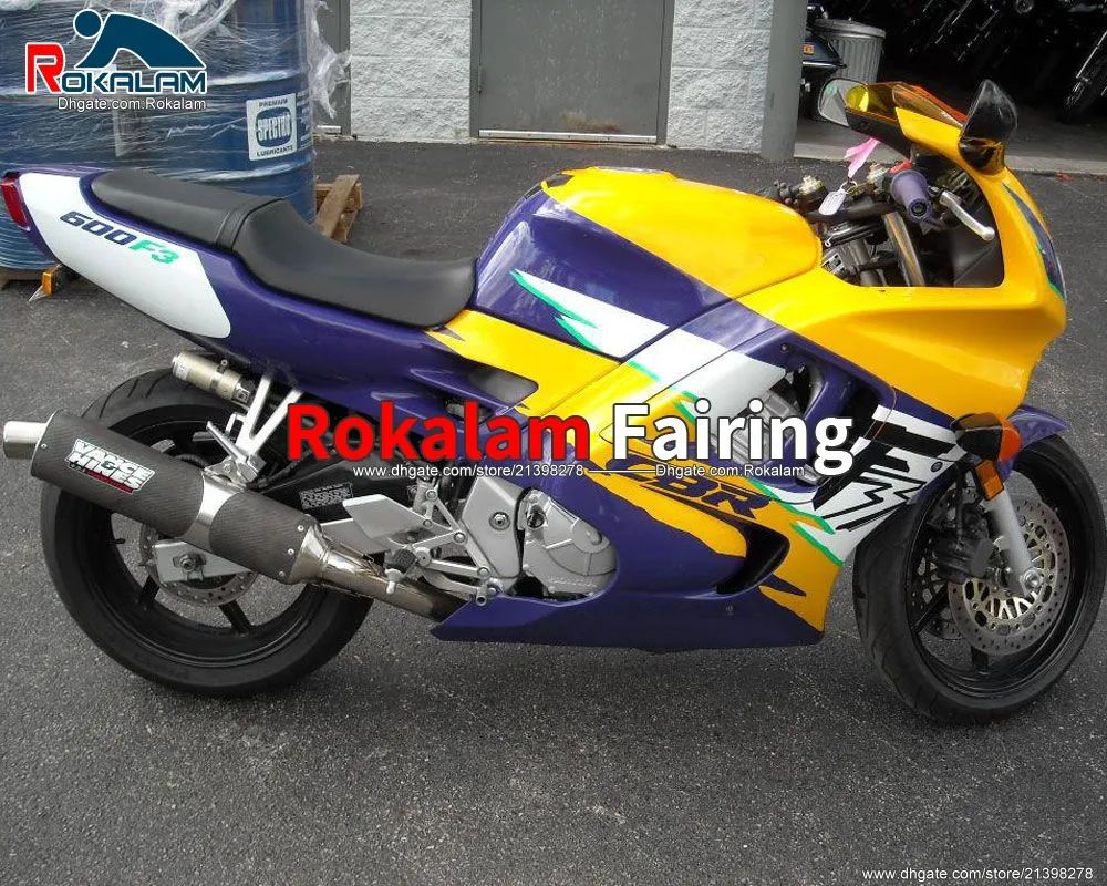 CBR600F3 용 Honda CBR 600 F3 1995 1996 95 96 노란 오토바이 부품 바디 키트 차대 워크 페어링 (사출 성형)