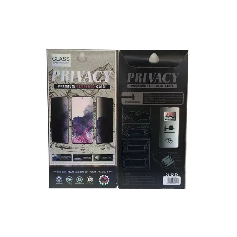 Boîte de sac d'emballage de détail pour iPhone 13 12 Mini 11 Pro XS Max X XR Protecteur d'écran de confidentialité Anti-espion Papier d'emballage en verre trempé