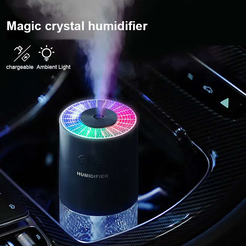 Mini Przenośny Nawilżacz Magiczna Kryształowa Lampa Projekcyjna Nawilżacze Air Samochód Home Wody Dyfuzor Oczyszczacz Mist Maker