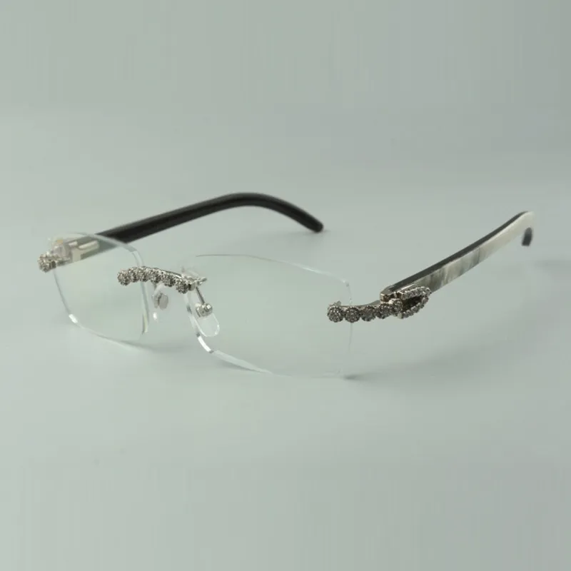 Naturliga solglasögon Mixed Buffalo Horns Glasses Frame 35012 med lyxiga bukettdiamanter för unisexstorlek: 56-36-140mm JSDY