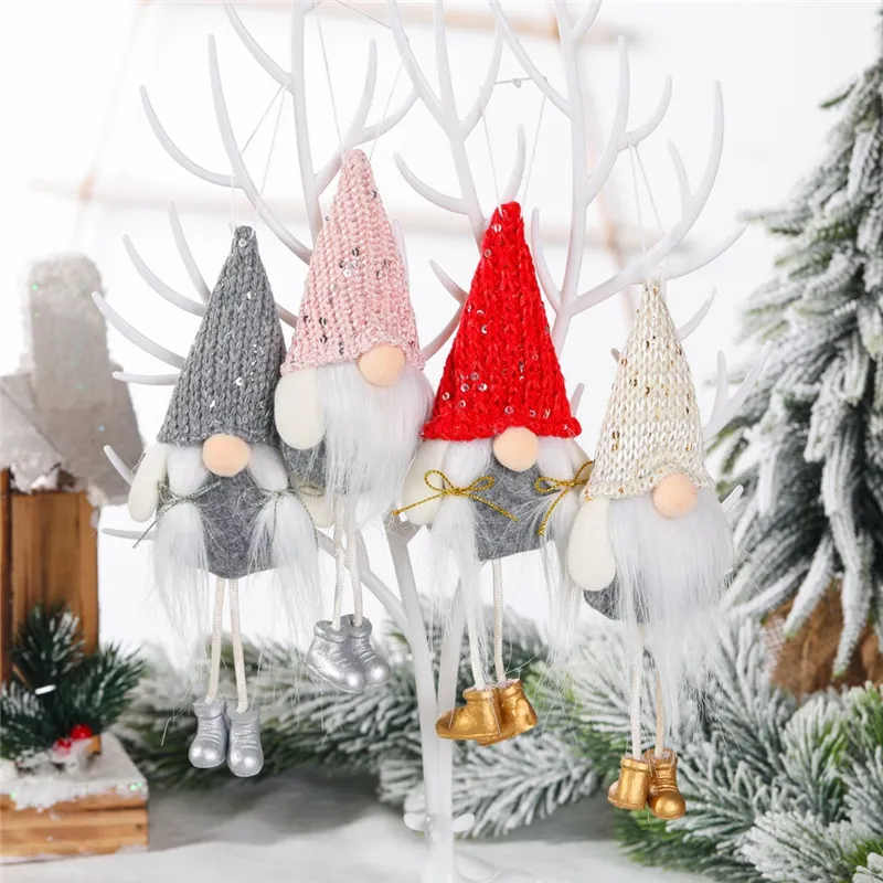 Boże Narodzenie Dekoracje Gnome Santa Doll Wisiorek Xmas Drzewo Wiszące Ornament Domowy Nowy Rok Prezenty Party Dostawa JK2011x5