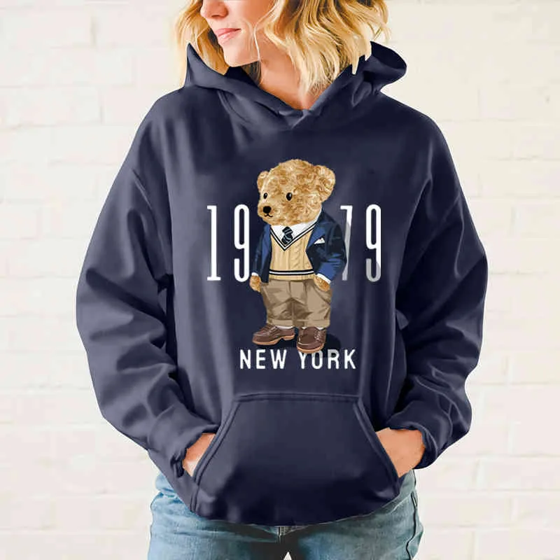 Stylish Brown Teddy Bear Sweatshirt For Men And Women Thickened