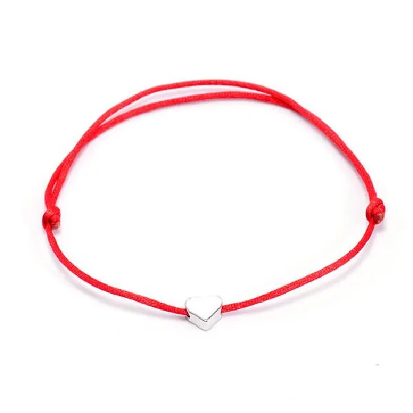 2022 new Gold Color Heart Bracelet Silver Handmade Jewelry Multicolor Rope Adjustable String Lucky Bracelet For Women Children