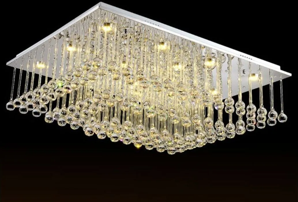 Southeast Asia rectangular LED crystal lamp living room lamp bedroom lamp restaurant lighting 90-260V Ceiling Lights